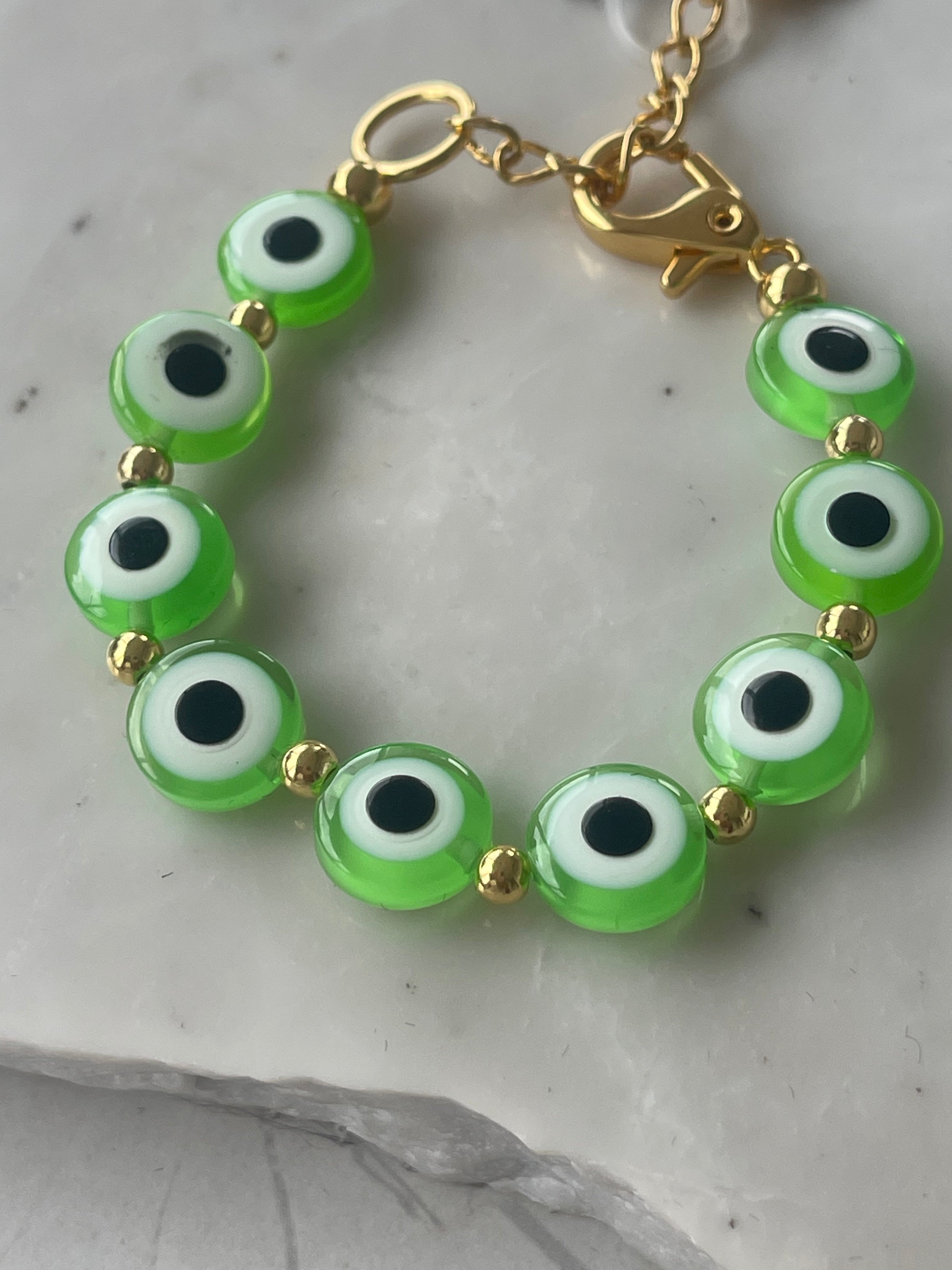 Pulseira olho pastilha verde