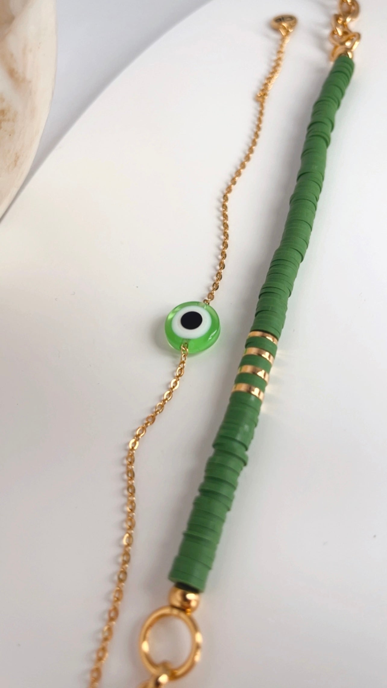 Pulseira dupla verde - sorte